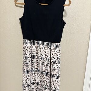 Cynthia Rowley Black and Cream Midi Dress